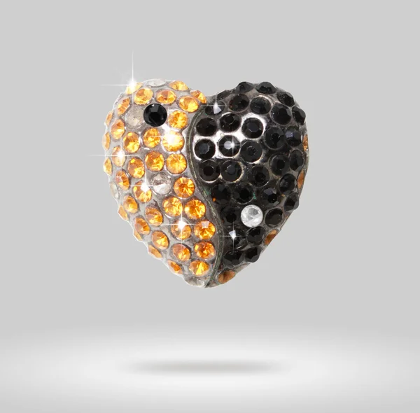 Coração em forma de diamante Yin Yang — Fotografia de Stock