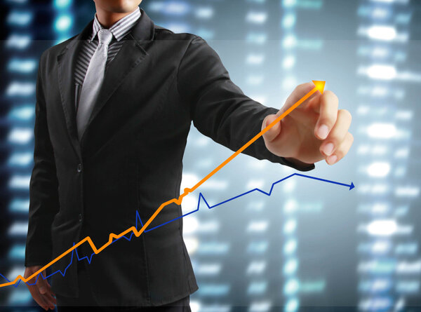 Сенсорный дисплей с графиком статистики и данными
