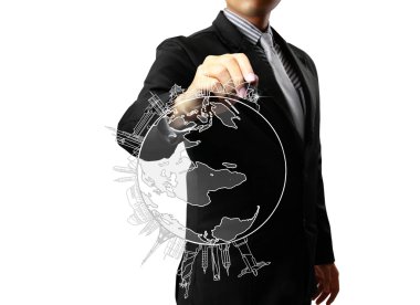 Man drawing world clipart