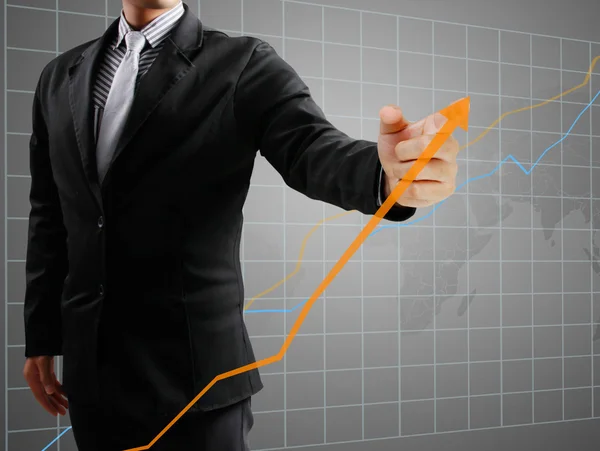 Business men hand write graph — Stock Photo, Image