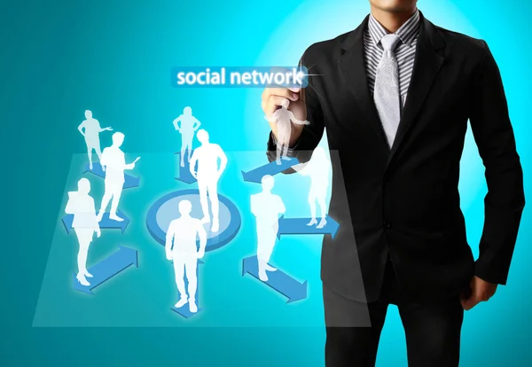 Rysunek struktura sieci społecznej — Zdjęcie stockowe