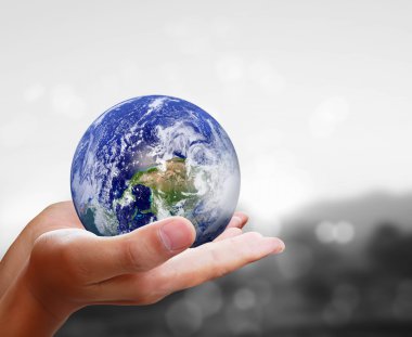 Earth globe in his hands clipart