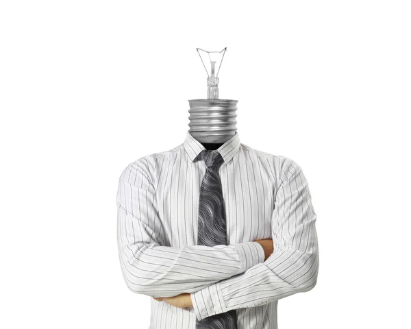 Lampa huvud affärsman — Stockfoto