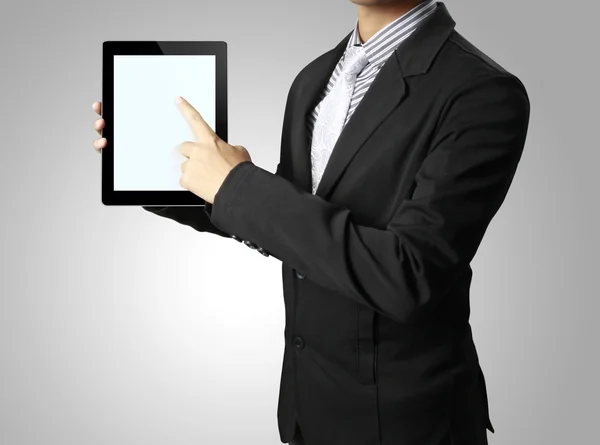 Touch screen ,touch- tablet in hand — Stok fotoğraf