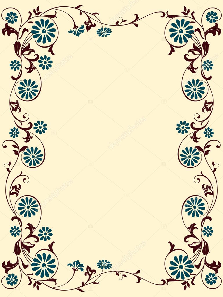 Vektor Flowers Ornaments Floral Design For The Frame Stock Vector C Nairine