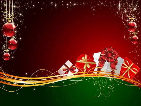 Kerstmis achtergrond met de doos van de gift — Stockvector