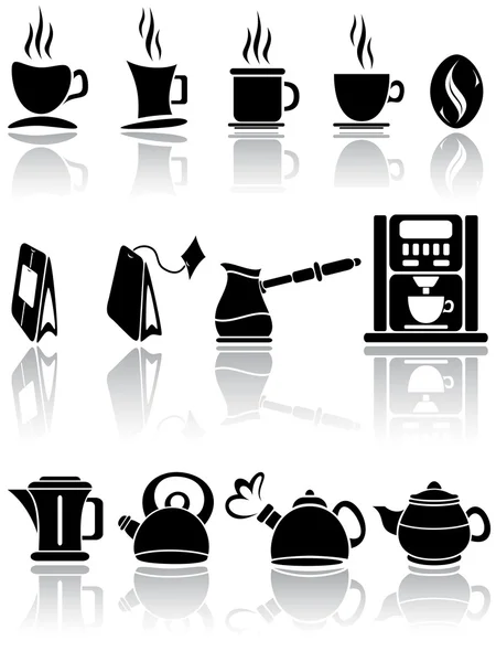 Σύνολο εικονιδίων καφέ και τσάι — Διανυσματικό Αρχείο