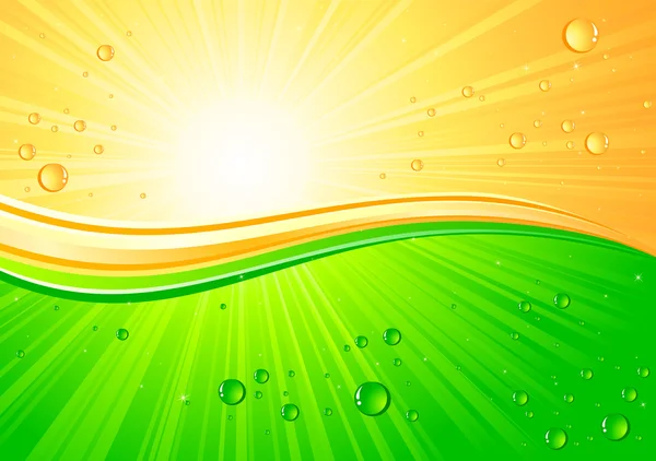 Coup de soleil avec des gouttes — Image vectorielle