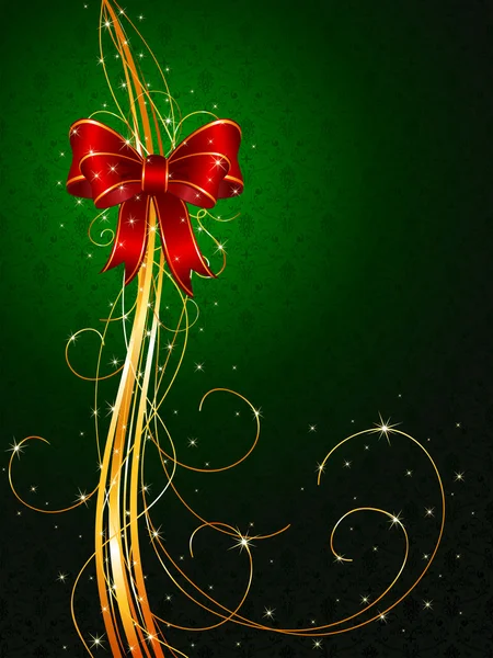 Fond de Noël avec arc rouge — Image vectorielle