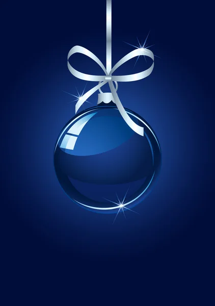 Blue Christmas ball — Stock Vector