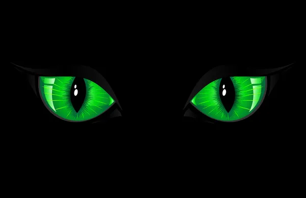 Green cat eyes — Stock Vector