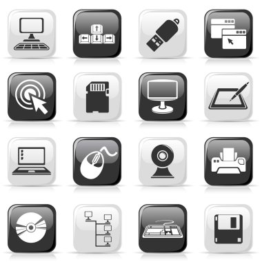 Set of computer buttons clipart