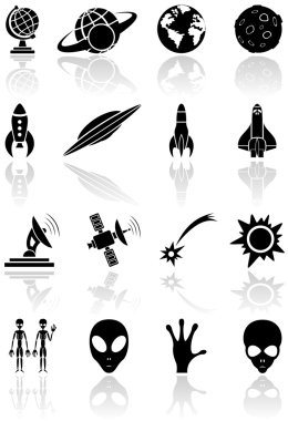 Space icons clipart