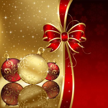 Christmas background with baubles clipart