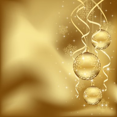 Golden Christmas baubles clipart