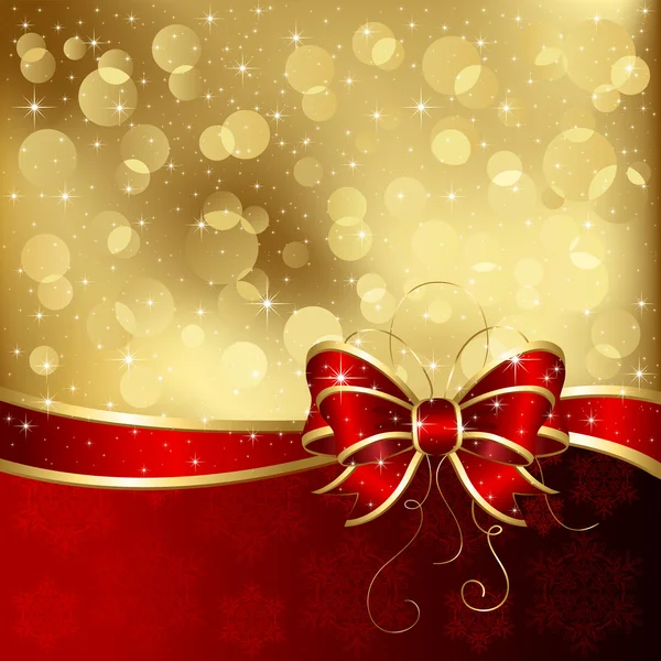 Christmas card with bow — Stock Vector