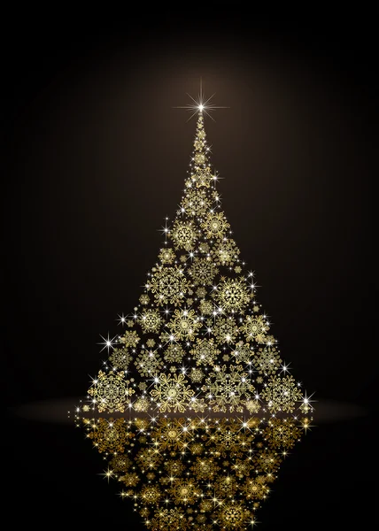 Різдвяна ялинка на чорному фоні — стоковий вектор