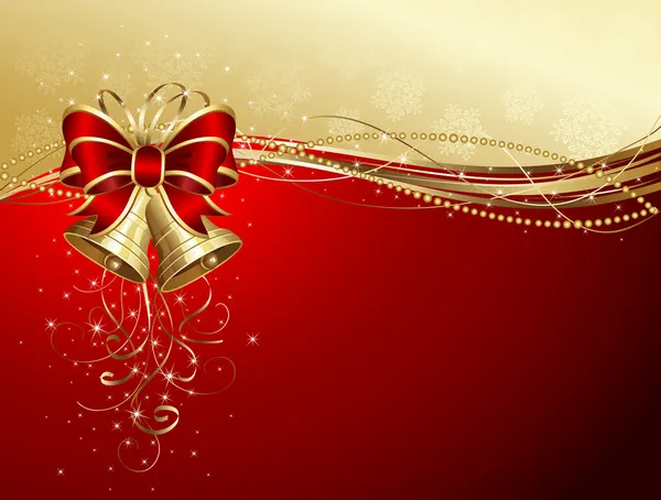 圣诞背景与钟声和弓 — 图库矢量图片