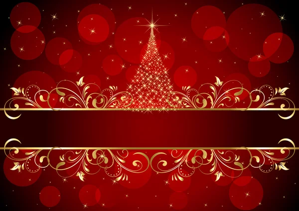 Рождество фон с золотой рамкой — стоковый вектор