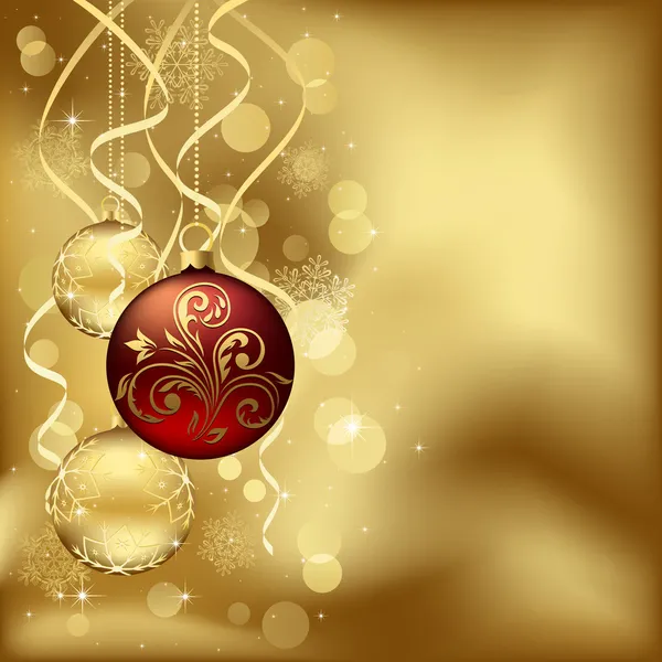 Boules de Noël avec lumières floues — Image vectorielle