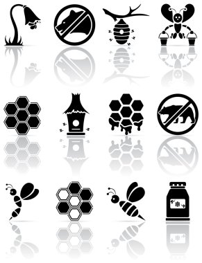 Bee icons clipart