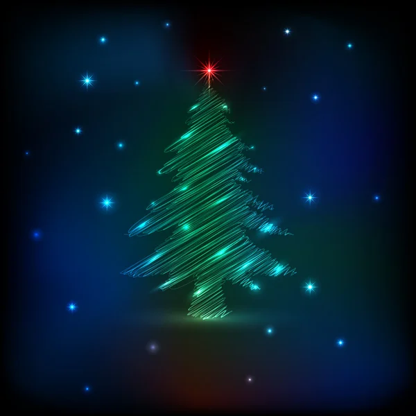 Kroki Noel ağacı — Stok Vektör