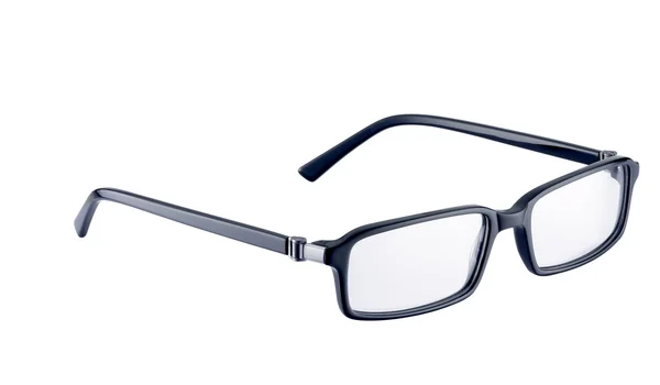 Schwarze Brille auf weißem Hintergrund mit Ausschnitt — Stockfoto