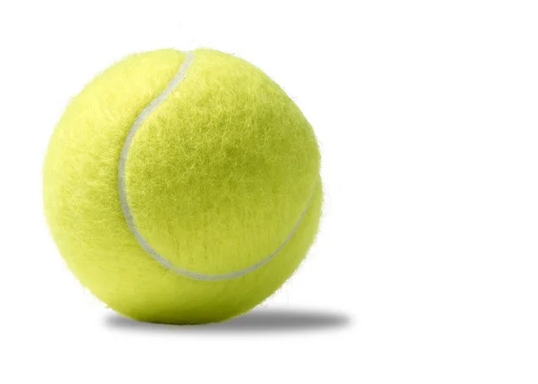 Pelota de tenis amarilla sobre fondo blanco — Foto de Stock