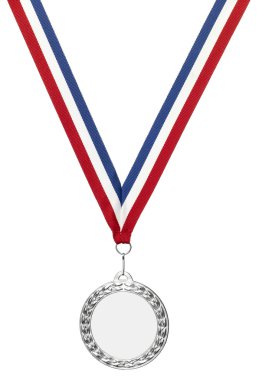 Silver sports medal blank with clipping path and copyspace clipart