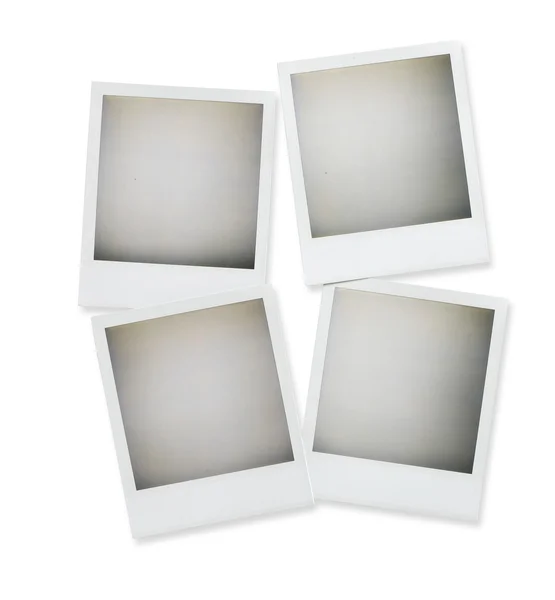 Foto polaroid bianche isolate su bianco con percorso di ritaglio — Foto Stock