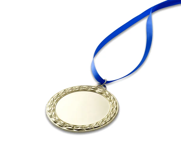 Médaille d'or vierge avec chemin de coupe et copyspace — Photo