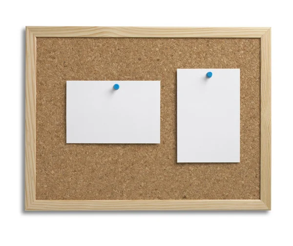 Cork bulletin notice board copy space with clipping path — Stock Photo, Image
