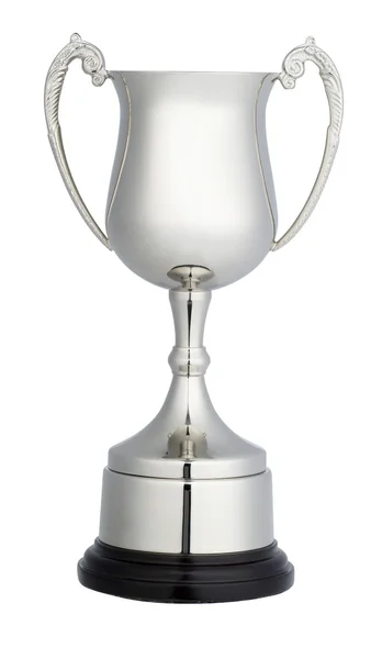 Copa trofeo de plata aislada en blanco con camino de recorte — Foto de Stock