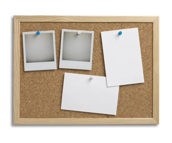Cork bulletin notice board copy space with clipping path — Stock Photo, Image