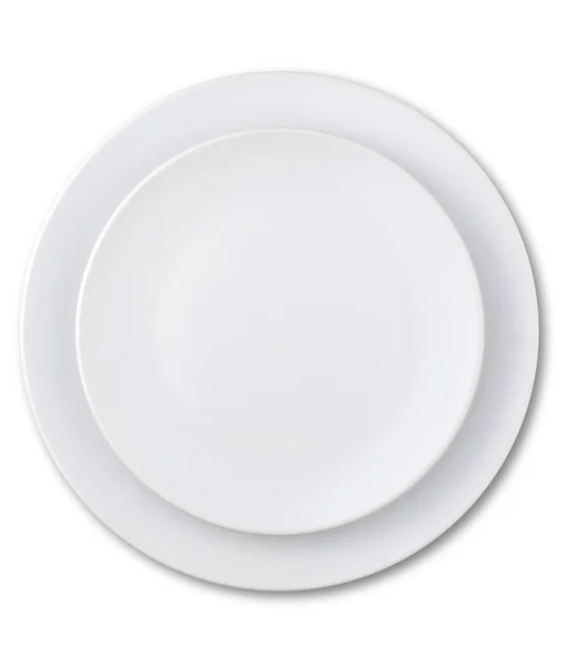 Overhead view of an empty plate with clipping path — Stock Photo, Image