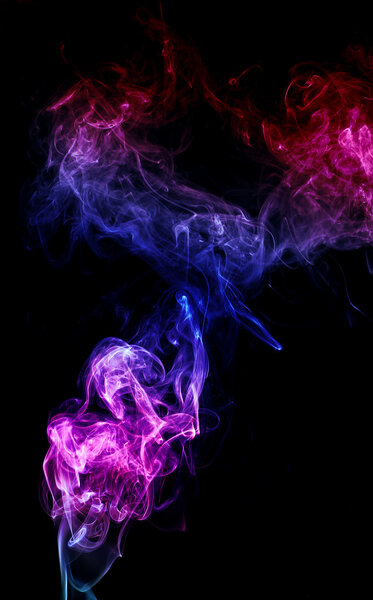 Abstract colorful background made with real smoke
