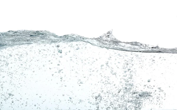Dalgalar su dolu kabarcıklar, beyaz üzerine — Stok fotoğraf