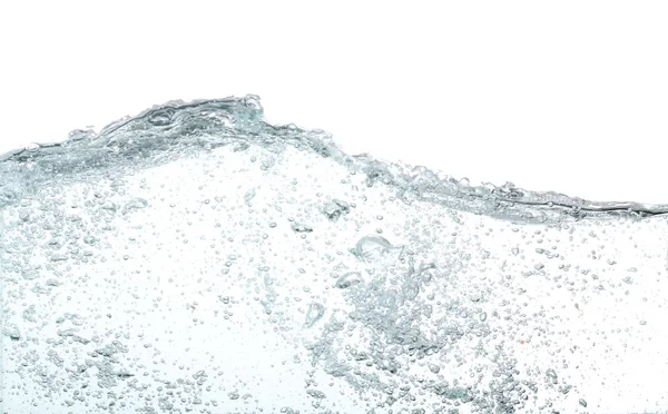 Vågor av vatten med massor av bubblor, över vita — Stockfoto