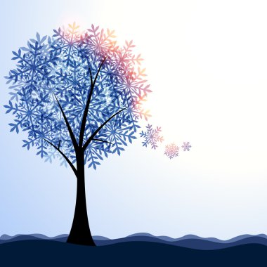 Artistic winter landscape clipart