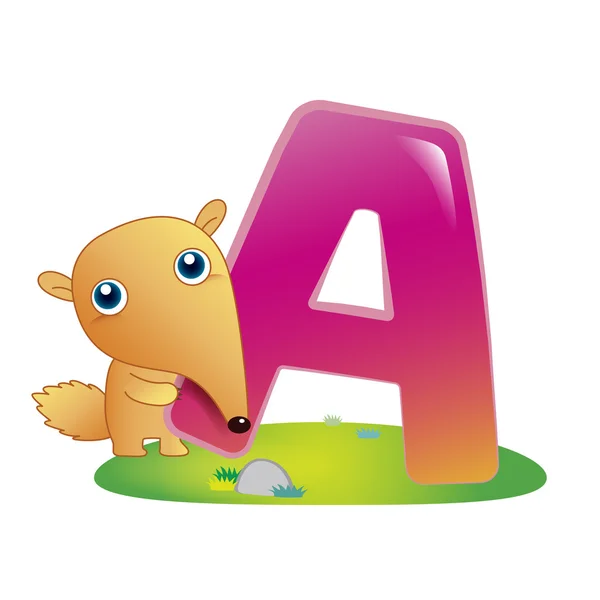 Djur alfabetet en — Stock vektor