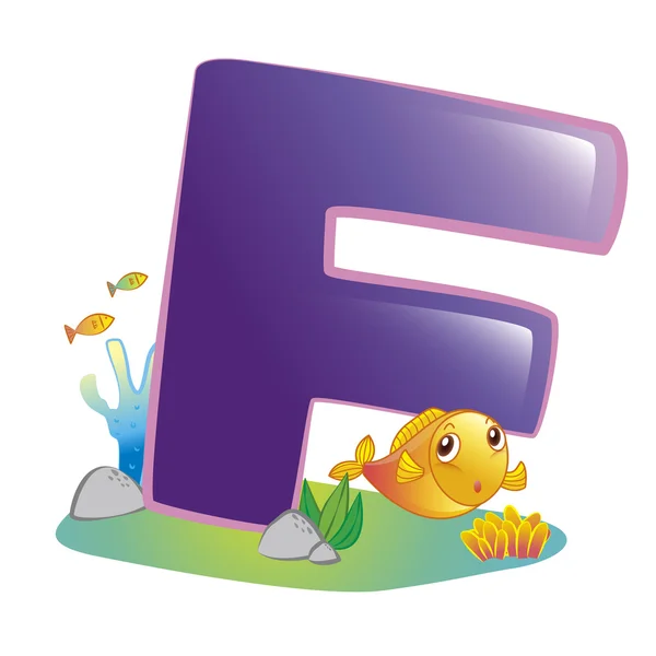 Dierlijke alfabet f — Stockvector