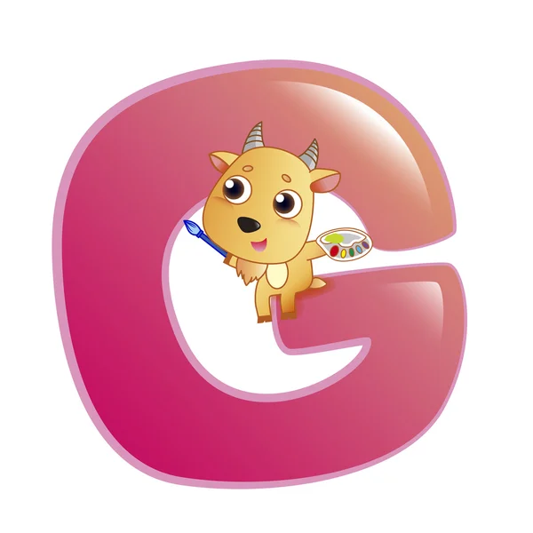 Alfabeto animal G — Vetor de Stock