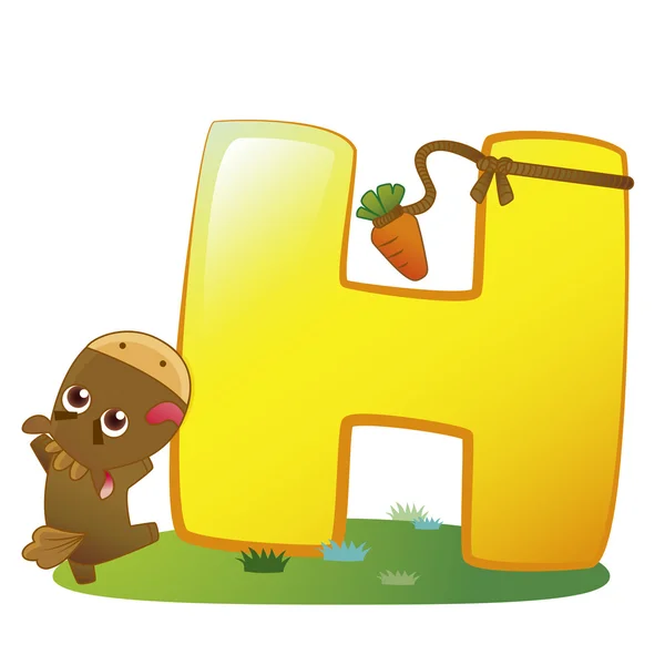 動物のアルファベットの h — ストックベクタ