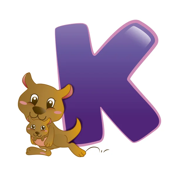 Alfabeto animale K — Vettoriale Stock