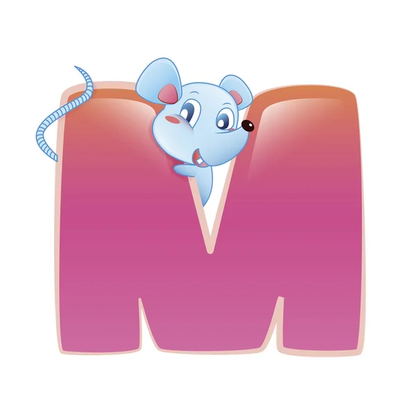 Alphabet animal M — Image vectorielle