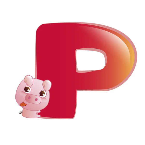 动物字母 p — 图库矢量图片