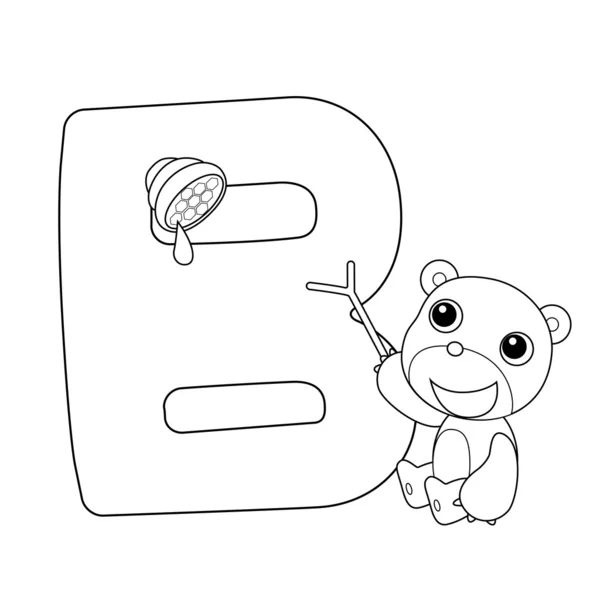 Алфавіт розмальовки для дітей, B — стоковий вектор