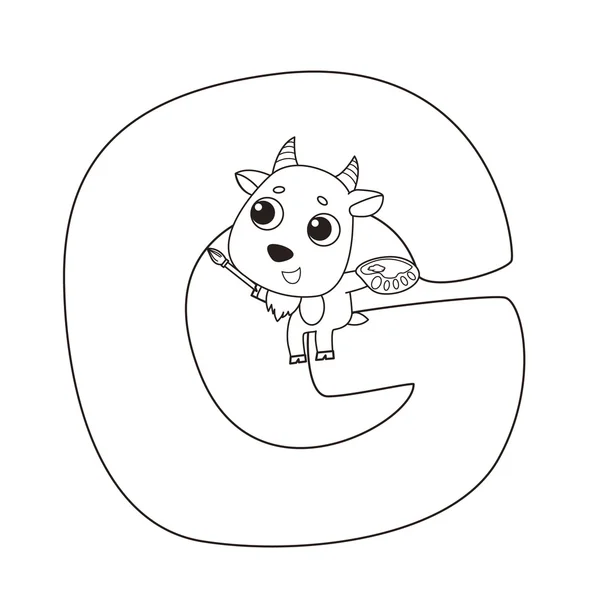 Alphabet à colorier pour enfants, G — Image vectorielle