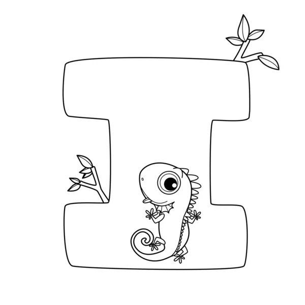 Alphabet à colorier pour enfants, I — Image vectorielle
