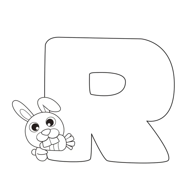 Kleuren alfabet voor kinderen, r — Stockvector